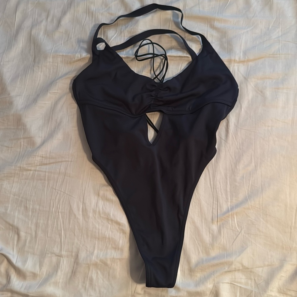 Savage X Fenty Black One-Piece Cutout Swimsuit